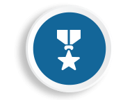 Blue icon depicting a medal.